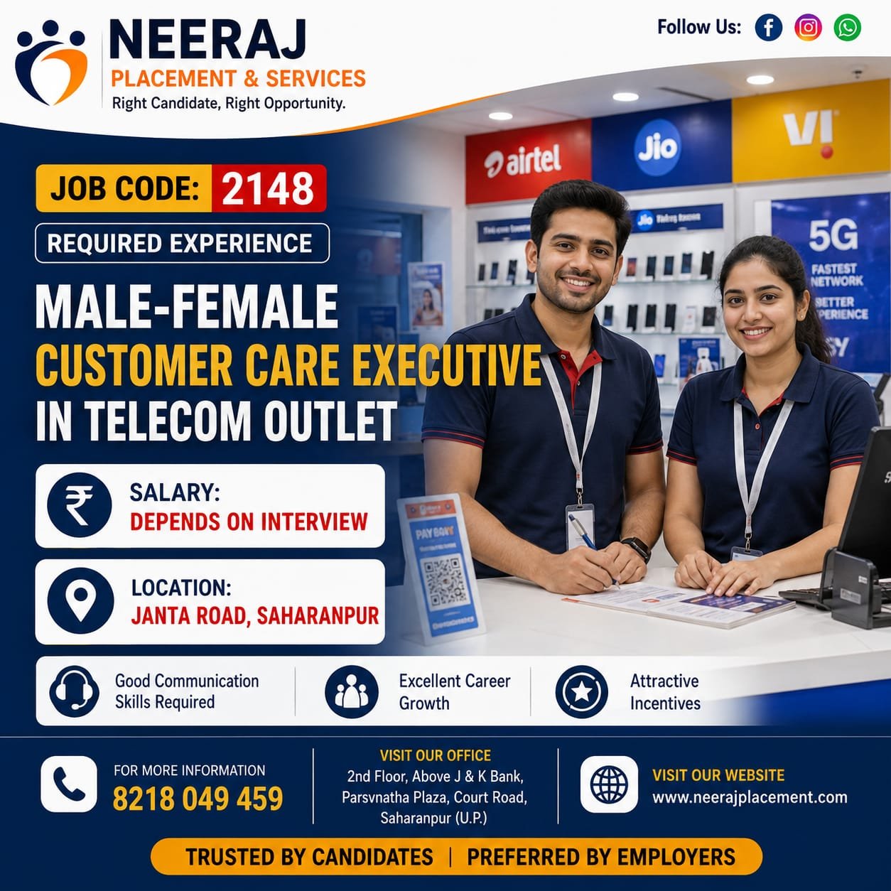 Customer Care Executive in Telecom Outlet — Photo 3