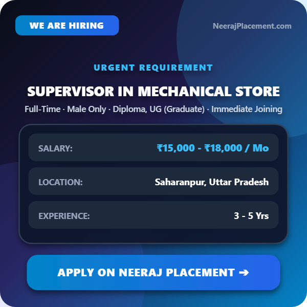 Supervisor in Mechanical Store — Photo 1