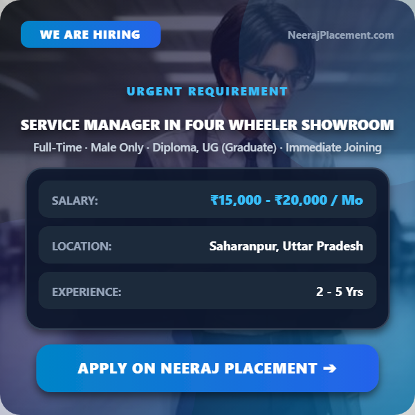 Service Manager in Four Wheeler Showroom — Photo 1