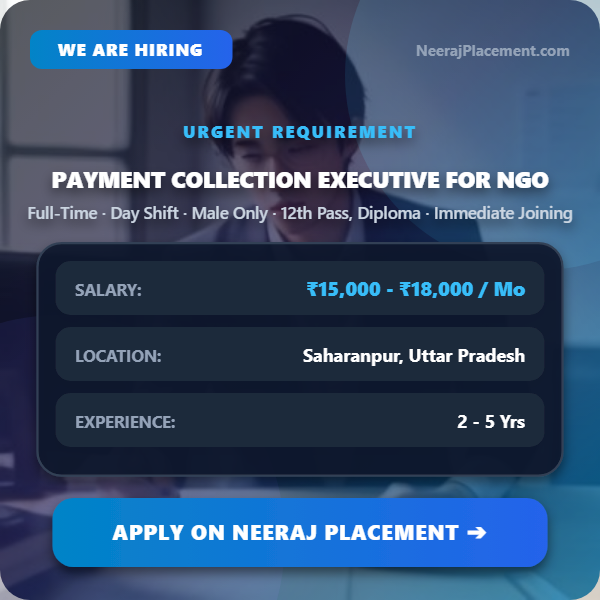 Payment Collection Executive For NGO — Photo 1