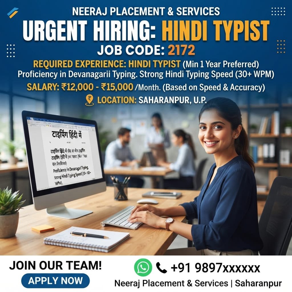 Hindi Typist in Multi Purpose Company — Photo 3