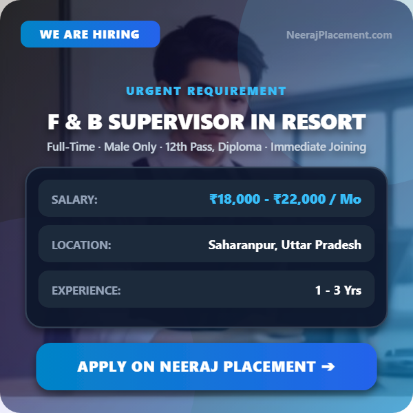 F & B Supervisor in Resort — Photo 1