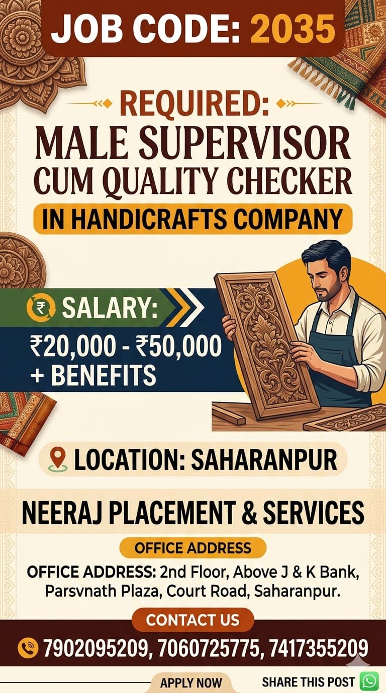 Supervisor cum Quality Checker in Handicraft Company — Photo 3