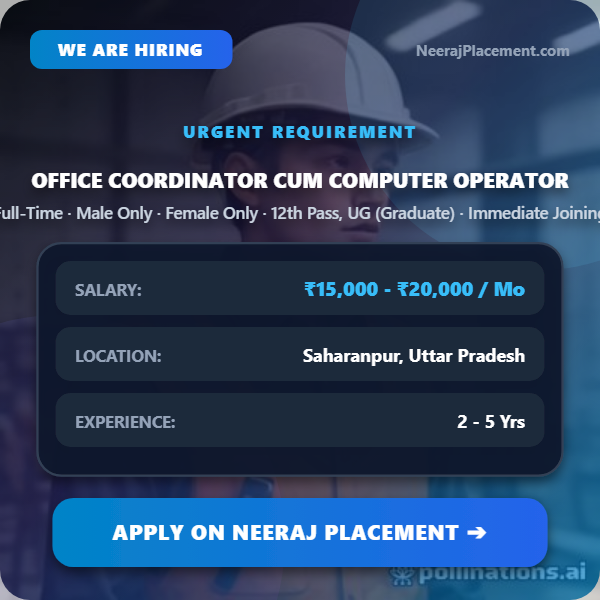 Office Coordinator Cum Computer Operator — Photo 1