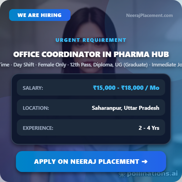 Office Coordinator in Pharma Hub — Photo 1