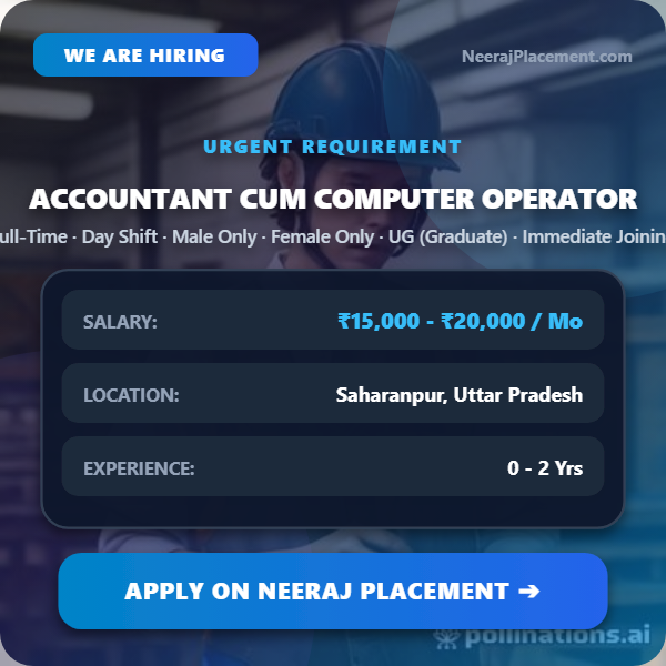 Accountant Cum Computer Operator — Photo 1
