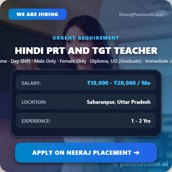 Hindi PRT and TGT Teacher — Photo 1