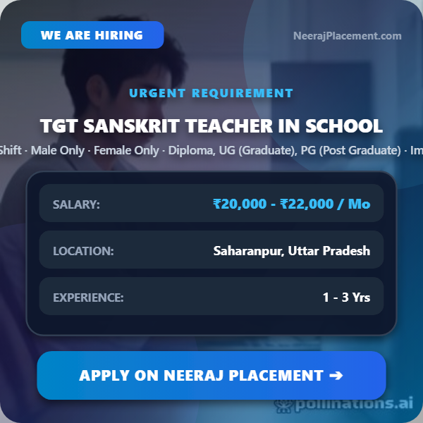 TGT  Sanskrit Teacher in School — Photo 1