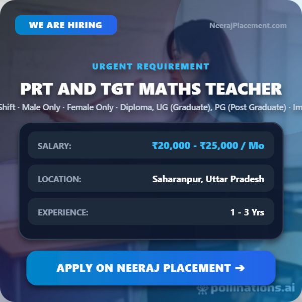 PRT and TGT Maths Teacher — Photo 1
