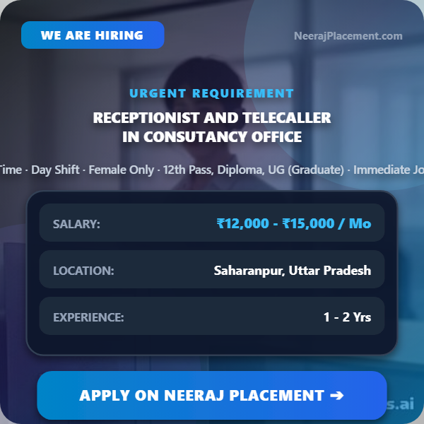 Receptionist and Telecaller in Consutancy Office — Photo 1