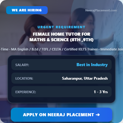 FEMALE HOME TUTOR FOR MATHS & SCIENCE (8TH ,9TH) — Photo 1
