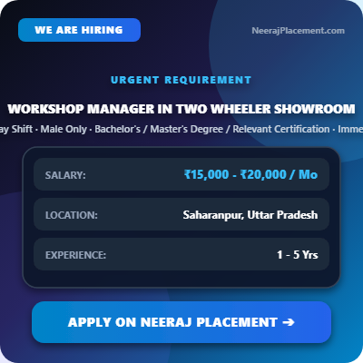 Workshop Manager in Two Wheeler Showroom — Photo 1