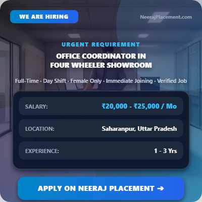 Office Coordinator in Four Wheeler Showroom — Photo 1