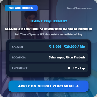 Manager for Bike Showroom in saharanpur — Photo 1
