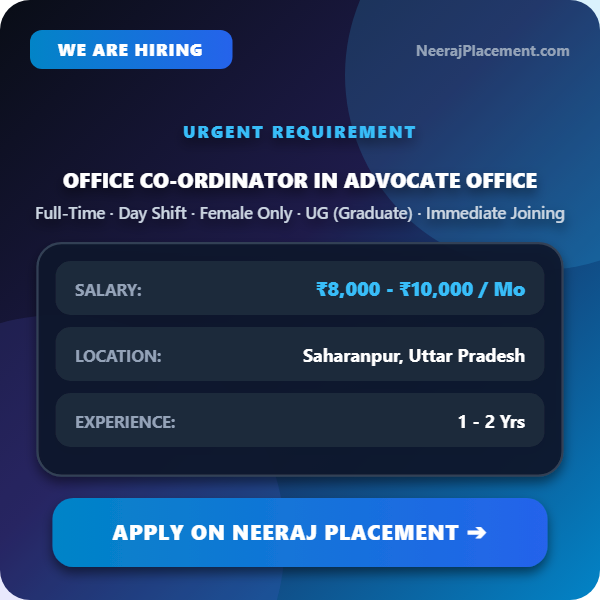 Office Co-ordinator in Advocate Office — Photo 1