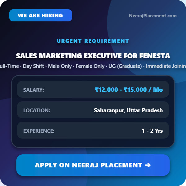 Sales Marketing Executive for FENESTA — Photo 1