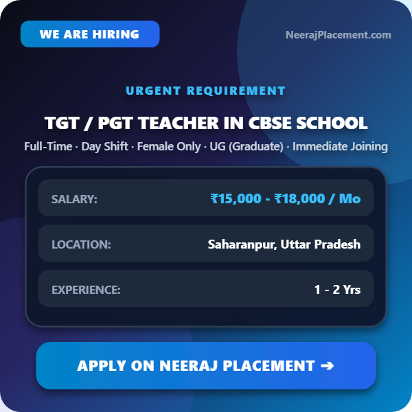 TGT / PGT Teacher in CBSE School — Photo 1