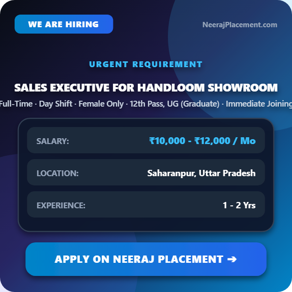 Sales Executive for handloom Showroom — Photo 1