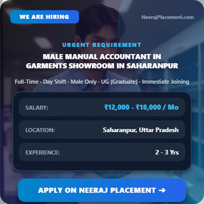 Accountant in Garments Showroom in Saharanpur — Photo 1